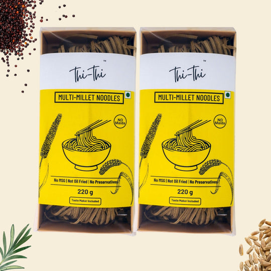 Multi Millet Noodles 220g (2 Packs) | No Maida, Non-Fried, No MSG | Includes Tastemaker