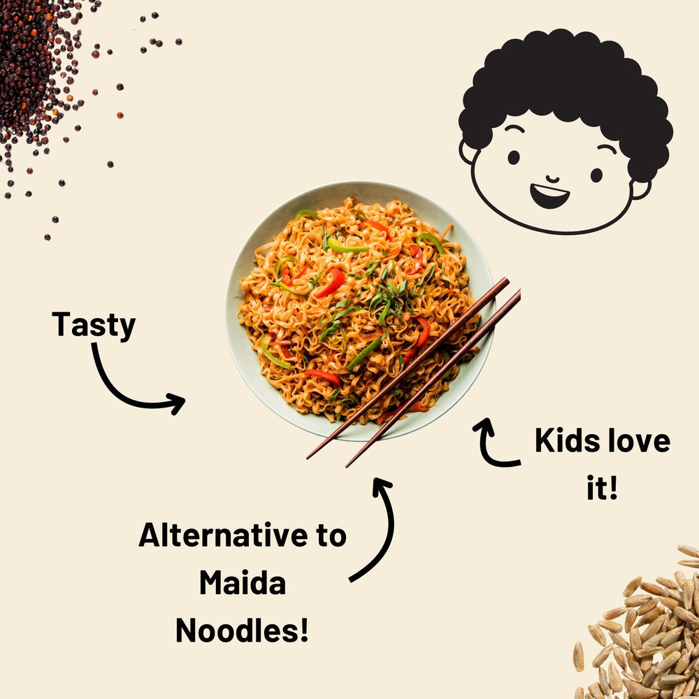 Multi Millet Noodles 220g (2 Packs) | No Maida, Non-Fried, No MSG | Includes Tastemaker