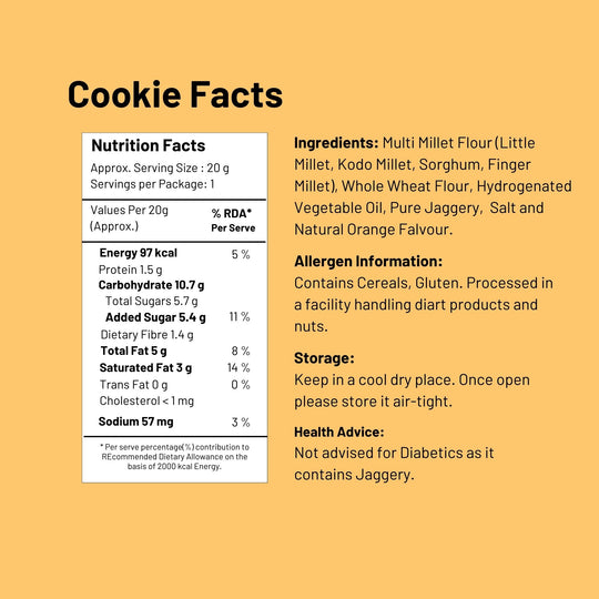 Orange Multi Millet Cookies